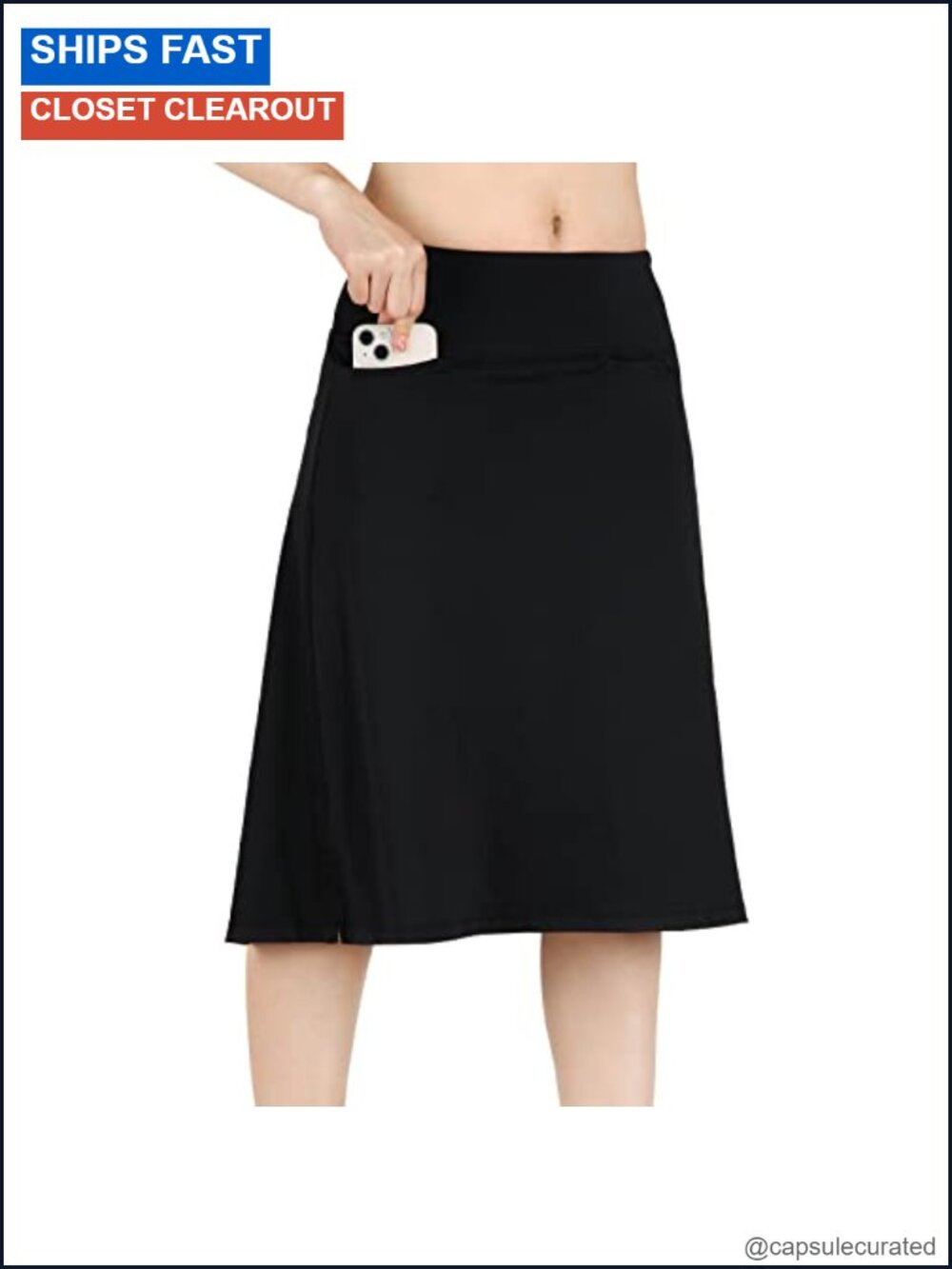 Women's Knee Length Skort with Pockets Athletic Midi Running Tennis Golf